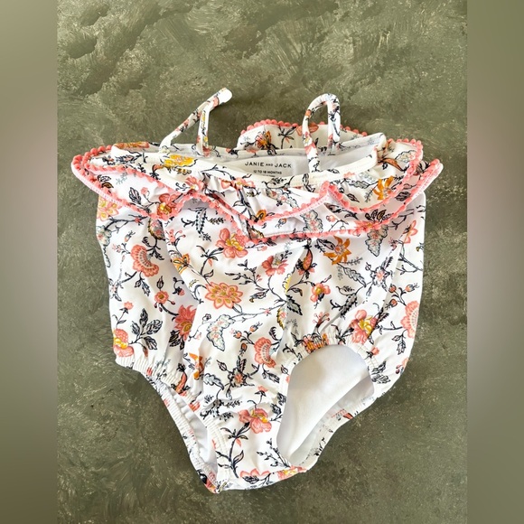 Janie and Jack floral one piece swimsuit size 12-18 months new - Picture 2 of 5
